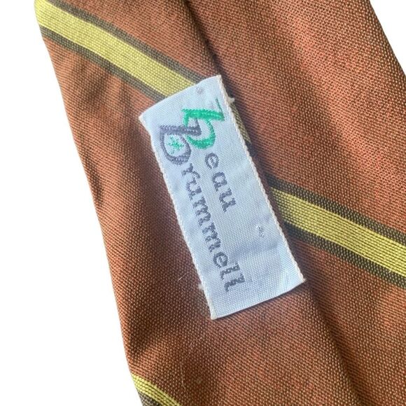 Pre Owned Vintage Men’s Beau Brummell Tie Neck Tie Necktie Classic Stripe Print - Picture 4 of 5